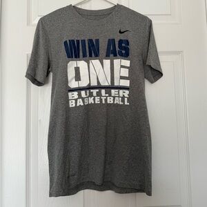 Butler University Basketball Women’s Nike Gray T-Shirt with Blue and White Print